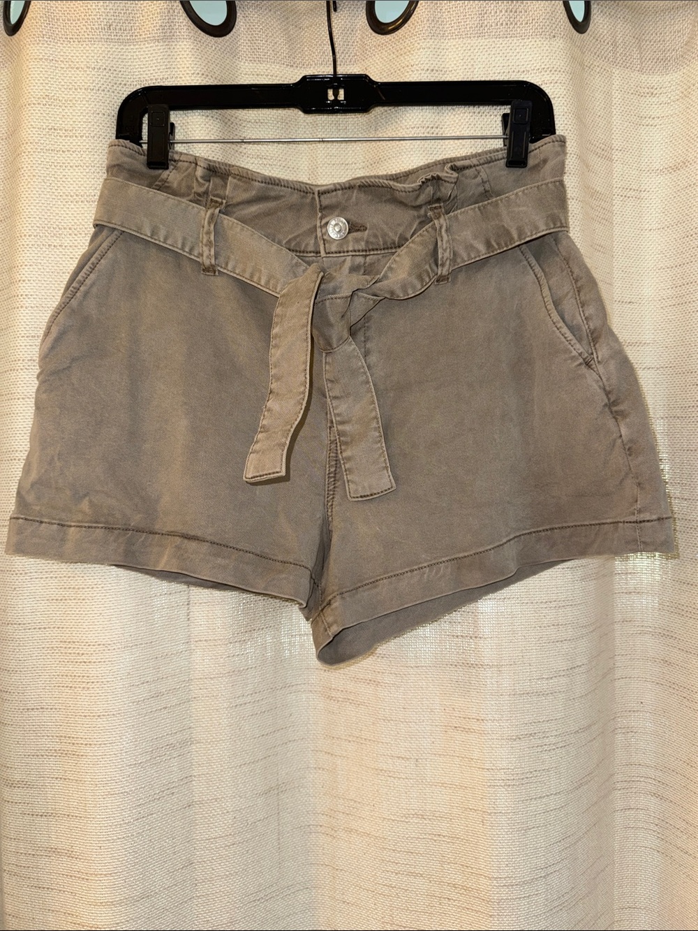 Paige High-Waist Anessa Short - Vintage Moss Taupe size 28